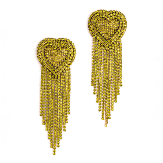 Deepa Gurnani handmade the Kaylie earrings in lime color