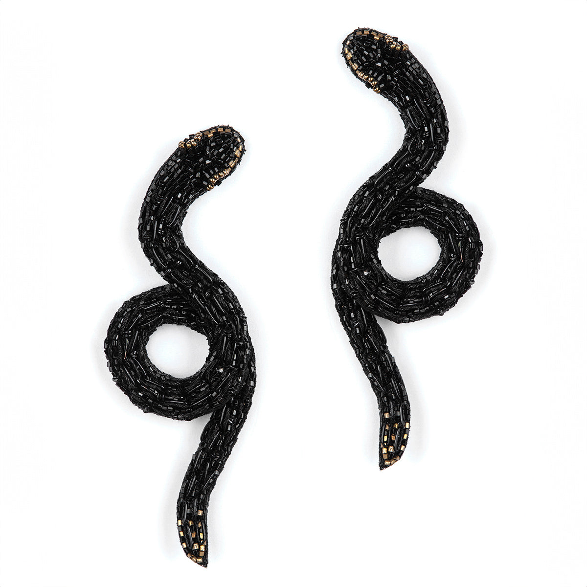 Deepa Gurnani handmade the Boa earrings in black color