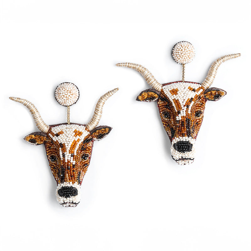 Deepa Gurnani handmade the Longhorn earring in Ivory color