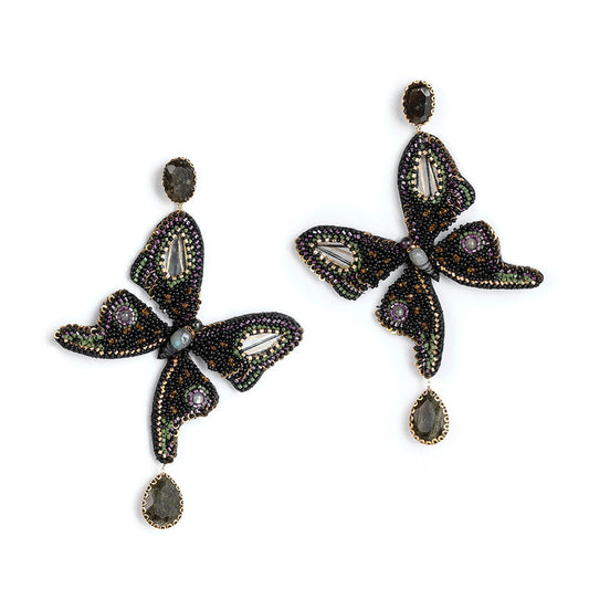 Deepa Gurnani Handmade Ilona Earrings in Black color