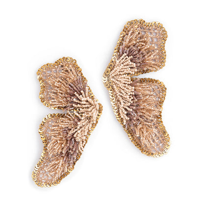 Deepa Gurnani Handmade Lanelle Earrings in Baige color
