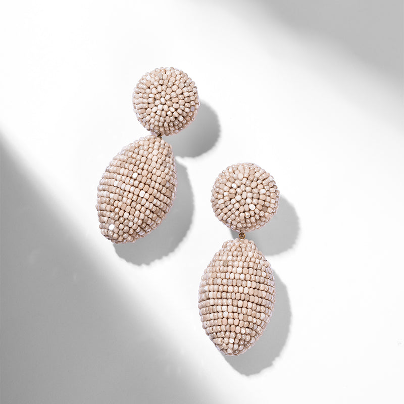 Deepa Gurnani handmade Lashana Earrings in Beige color