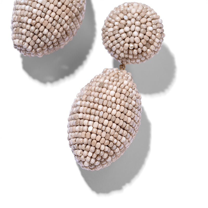 Detail Of Deepa Gurnani handmade Lashana Earrings in Beige color