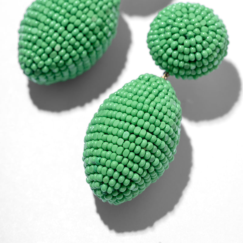 Detail Of Deepa Gurnani handmade Lashana Earrings in Green color