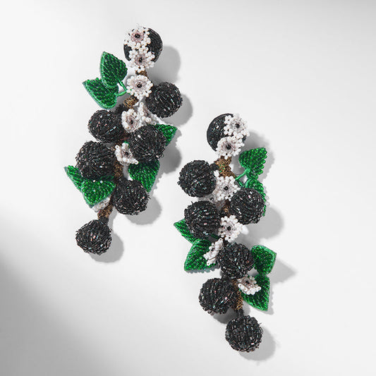 Deepa Gurnani handmade Berries Earrings
in Black color