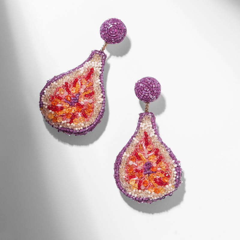 Deepa Gurnani handmade Fig Earrings in Purple color