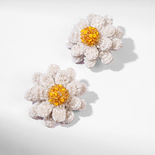 Deepa Gurnani handmade Daisies Earrings in White color