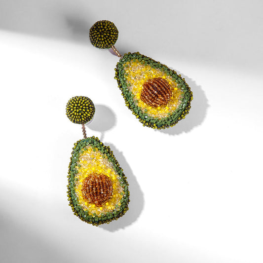 Deepa Gurnani handmade Avocado Earrings in Green color