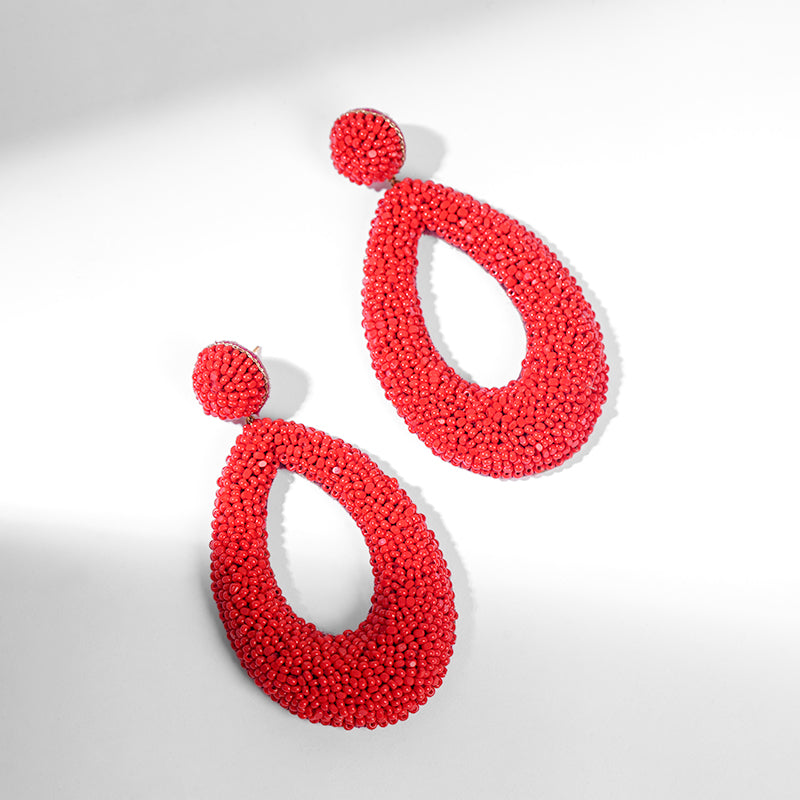 Deepa Gurnani handmade Meryl Earrings in Red color