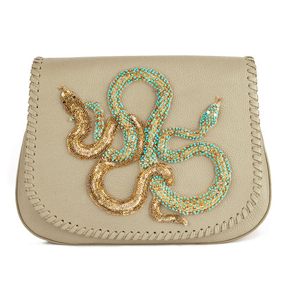 Deepa Gurnani handmade Savile Handbag in Turquoise color