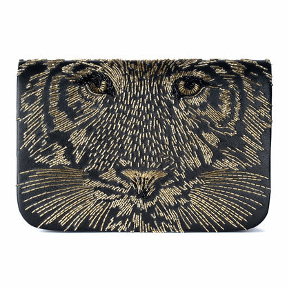 Deepa Gurnani  Adonis Clutch in Gold color