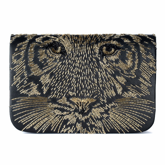 Deepa Gurnani  Adonis Clutch in Gold color