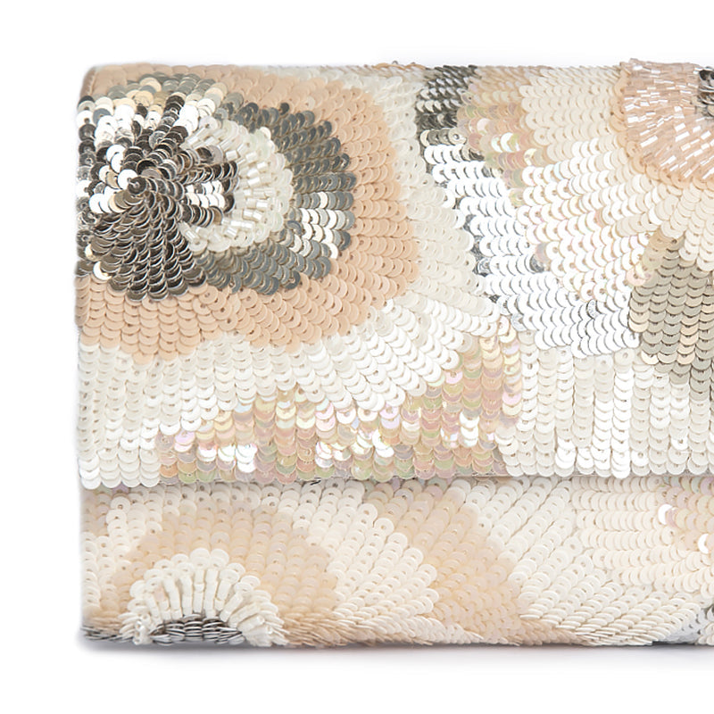 Detail Of Deepa Gurnani Cira Clutch in ivory color