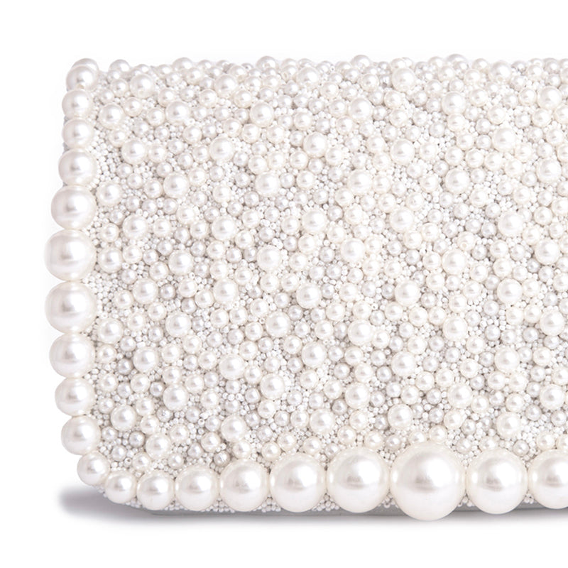 Detail Of Deepa Gurnani Beeba clutch in ivory color