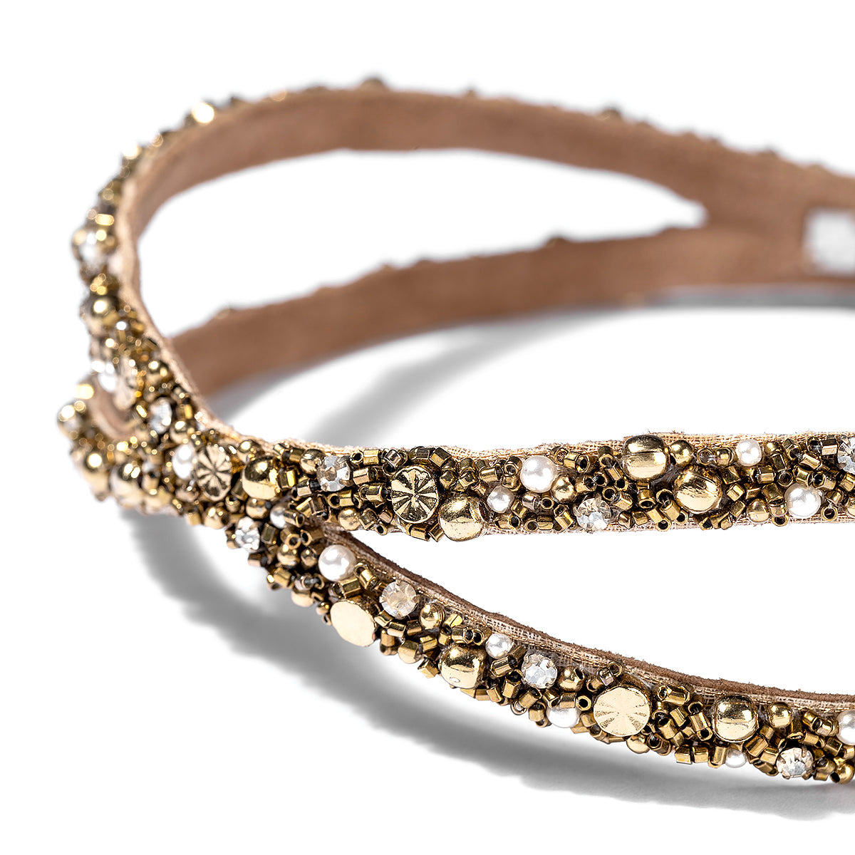 Deatil of Deepa by Deepa Gurnani Handmade Axel Headband Gold Color