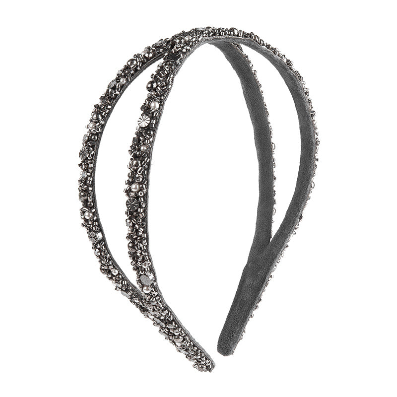 Deepa by Deepa Gurnani Handmade Axel Headband Gunmetal Color