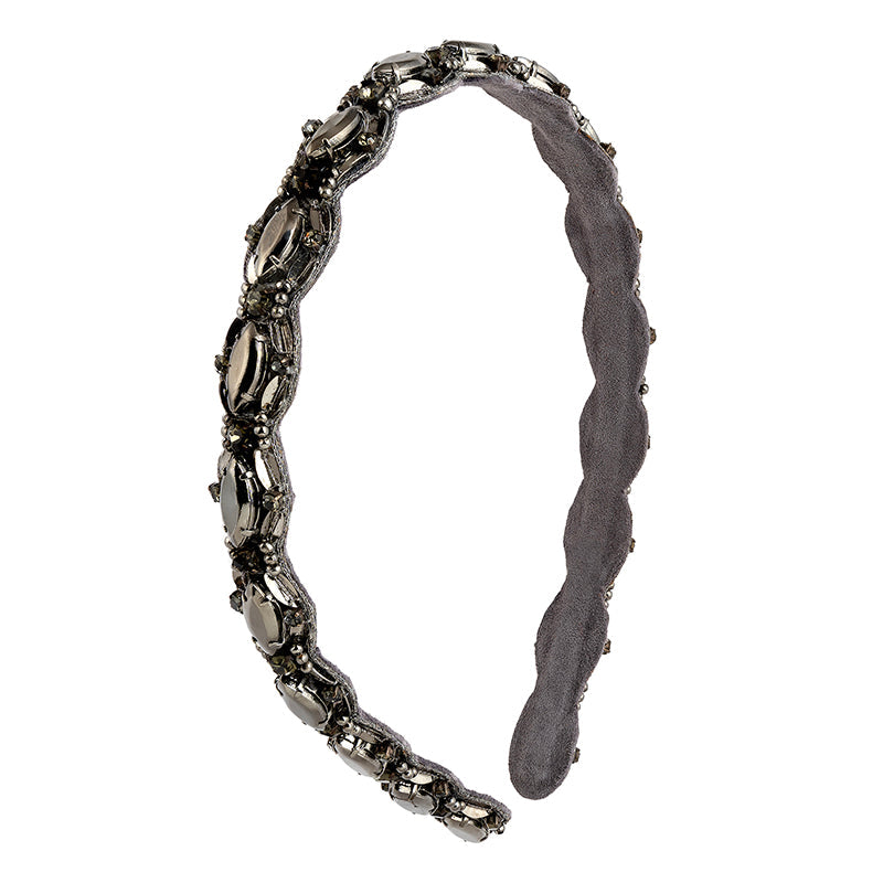 Deepa by Deepa Gurnani Handmade Gertrude Headband Gunmetal Color