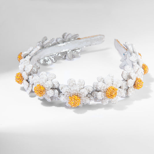 Deepa Gurnani handmade Daisies Headband in White color