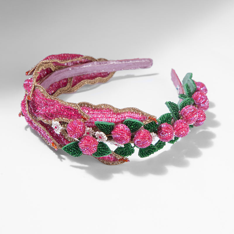 Deepa Gurnani handmade Gloriosa Headband in Magenta color