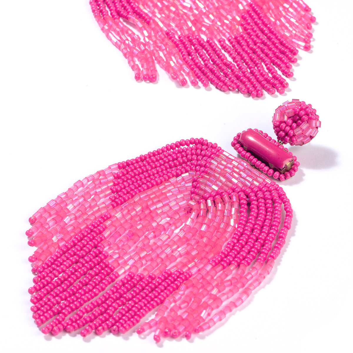 Detail of Deepa By Deepa Gurnani handmade Jody Earrings in hot pink color