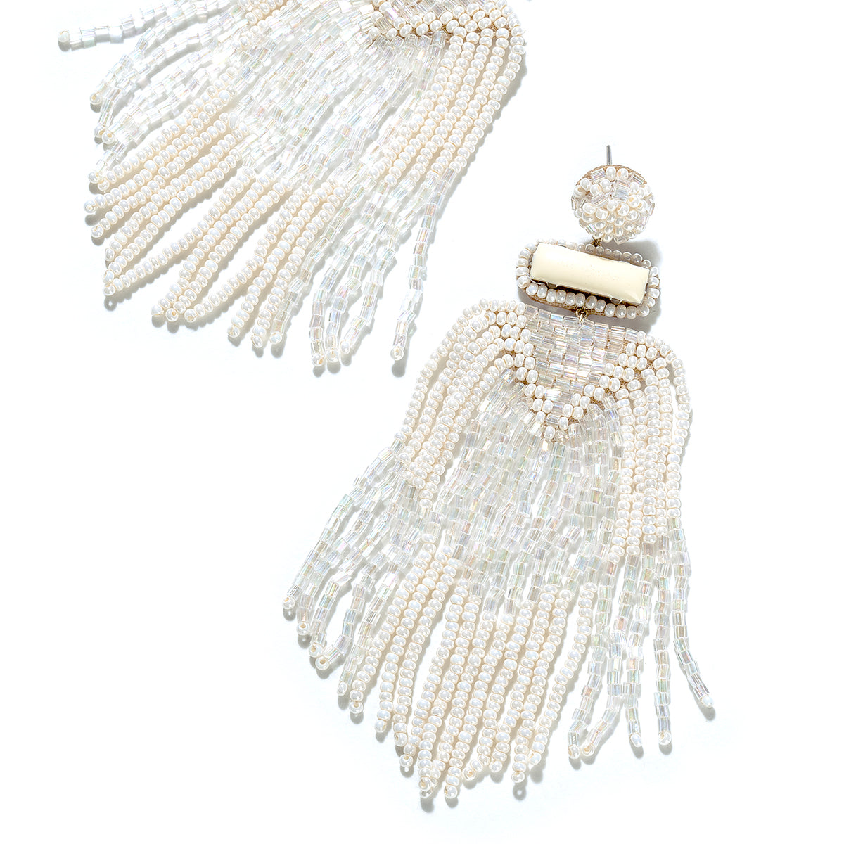 Detail of Deepa By Deepa Gurnani handmade Jody Earrings in ivory color