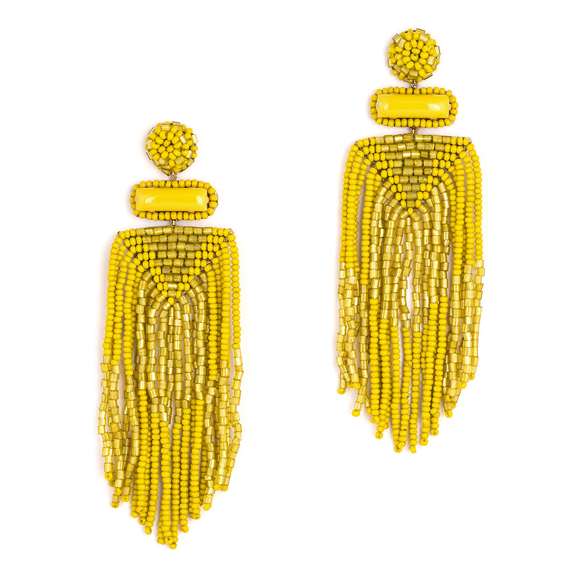 Deepa By Deepa Gurnani handmade Jody Earrings in chartreuse color