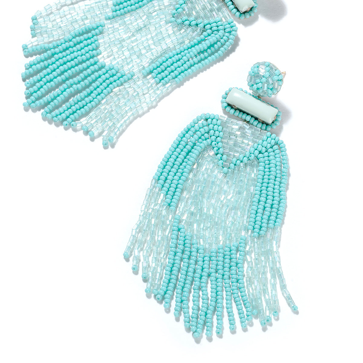 Detail of Deepa By Deepa Gurnani handmade Jody Earrings in turquoise color