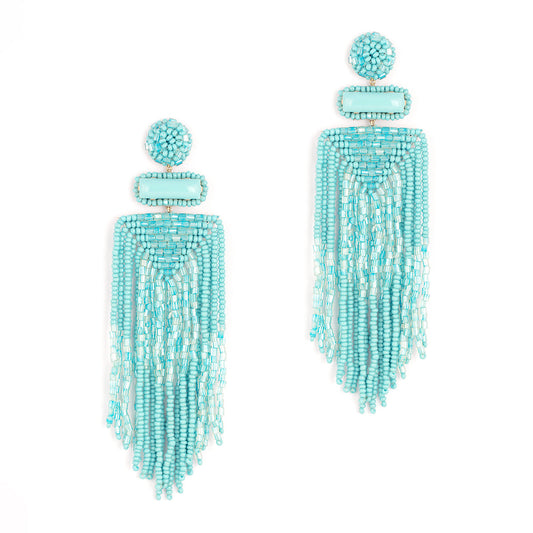 Deepa By Deepa Gurnani handmade Jody Earrings in turquoise color