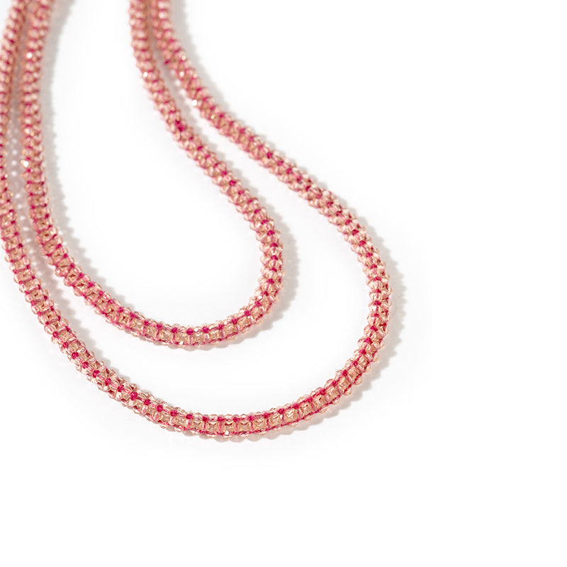 Detail of Deepa by Deepa Gurnani Handmade Bethany necklace in Fuchsia color