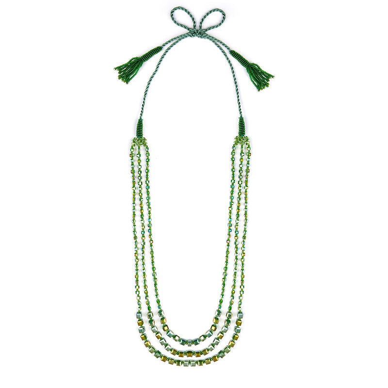 Handmade Deepa by Deepa Gurnani Gizeth Necklace in Green color