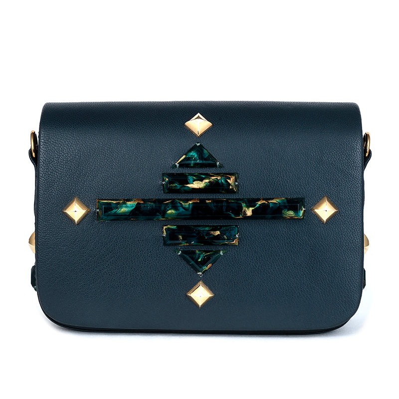 Deepa Gurnani Dewey clutch in Navy color