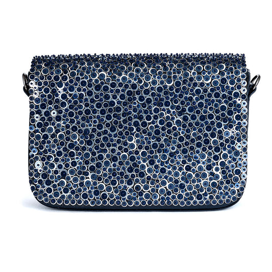 Deepa Gurnani Mason clutch in Navy color