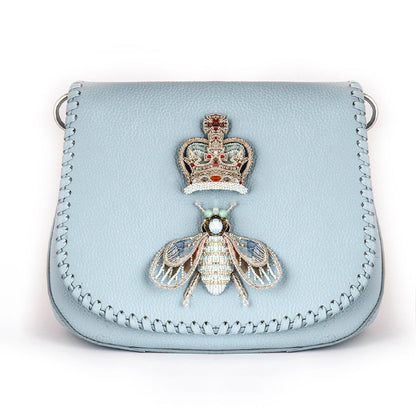 Deepa Gurnani handmade Queen Bee Handbag in Powder Blue color