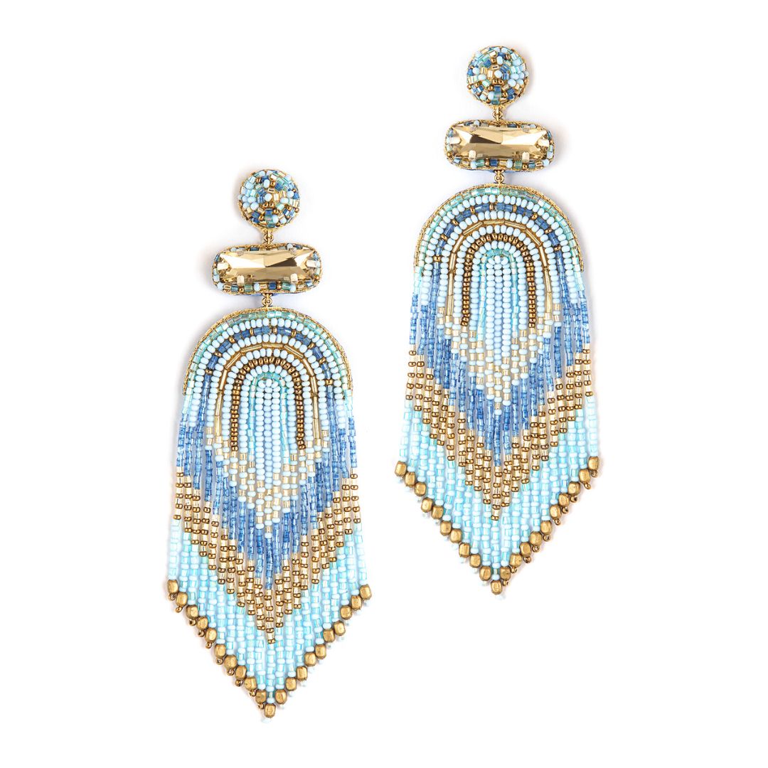 Deepa By Deepa Gurnani handmade Ishani Earrings in baby blue color